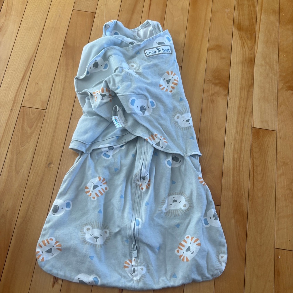 Halo Light Blue Sleep Sack with Animal Face Print